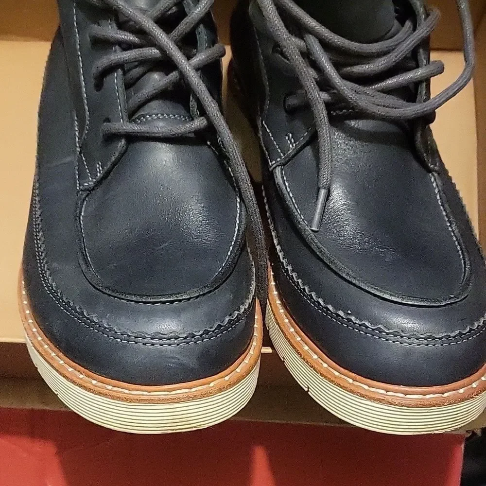 Clarks Dark Blue Woman's Leather Boots